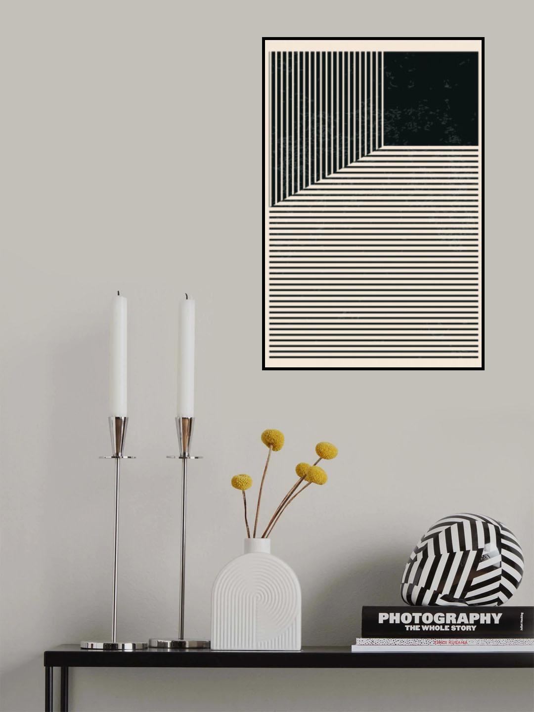 Black and White Lines Series #1 Poster och Canvastavla