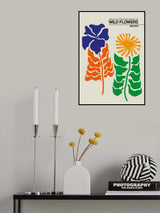 The Illustrated Book Of Wild Flowers Vol.2 Greige Poster och Canvastavla