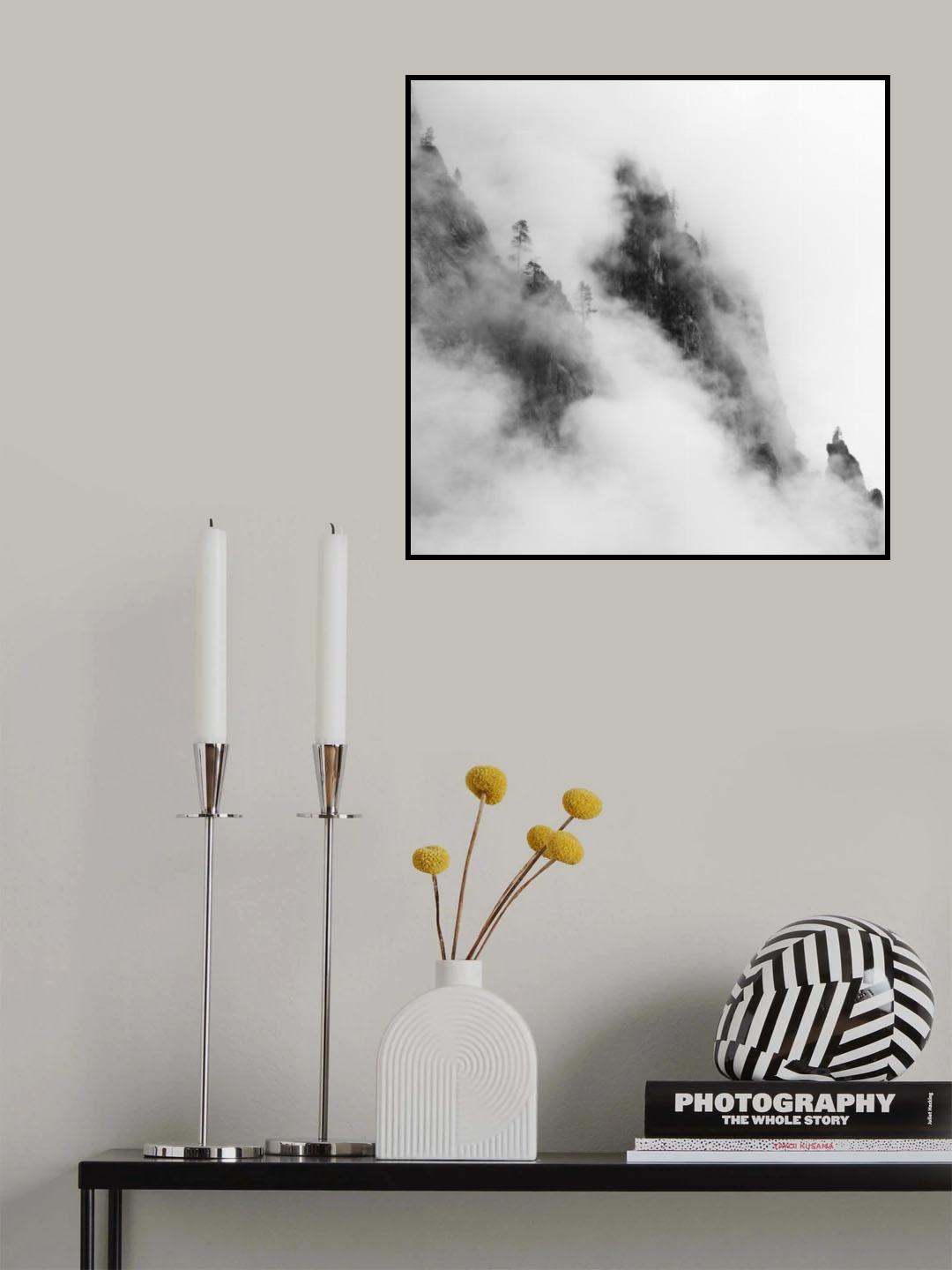 Foggy Mountain Poster och Canvastavla