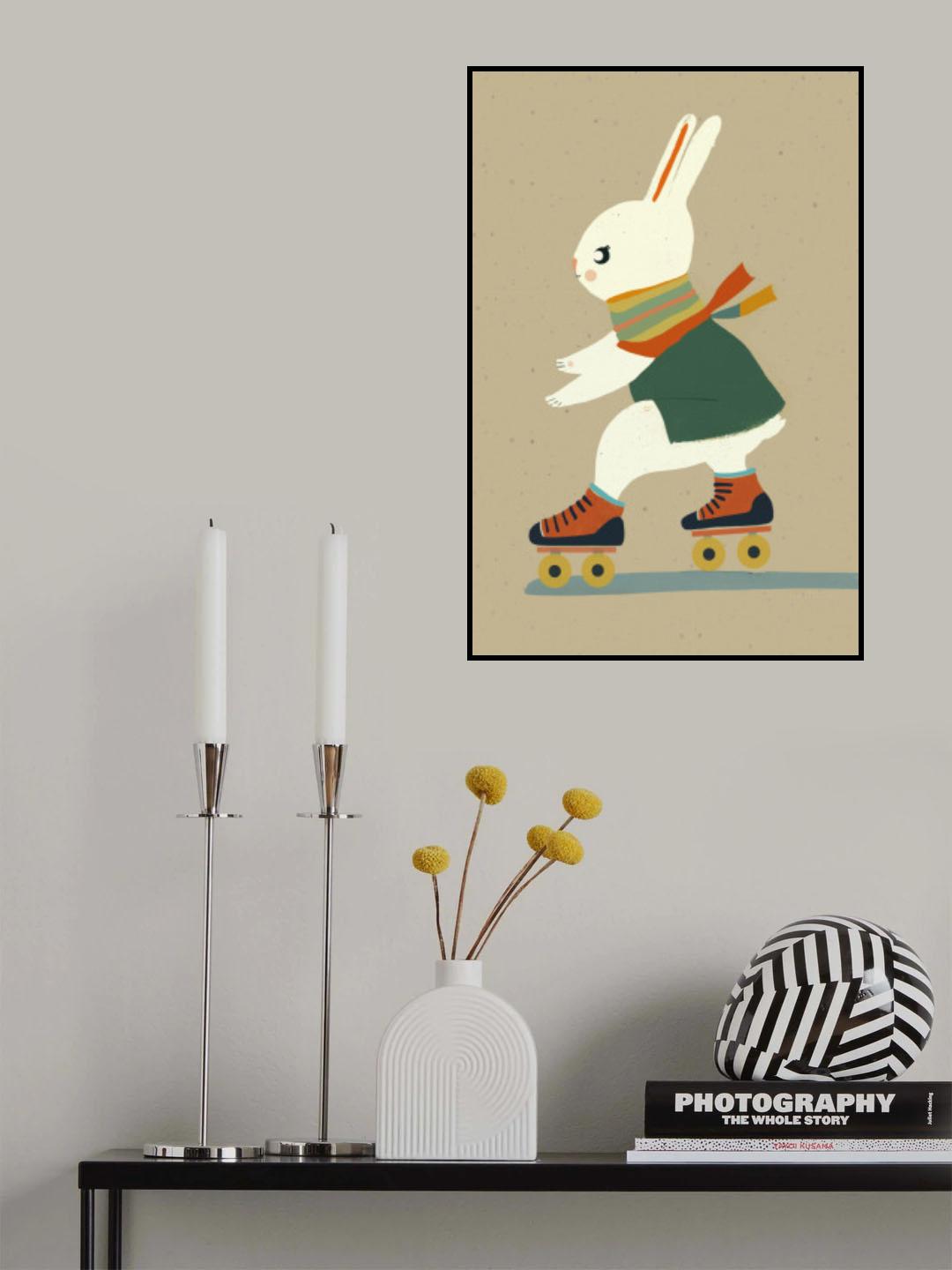Inline Skating Bunny Poster och Canvastavla
