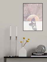 Pink Gold Sun Yoga 2 Poster och Canvastavla