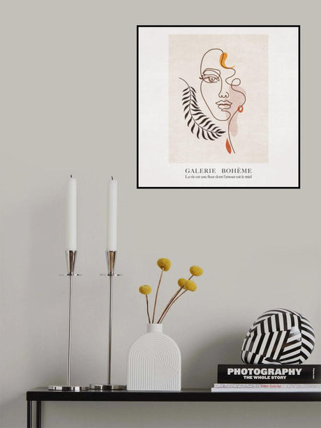 Line Girls Renkli Yuz Poster och Canvastavla