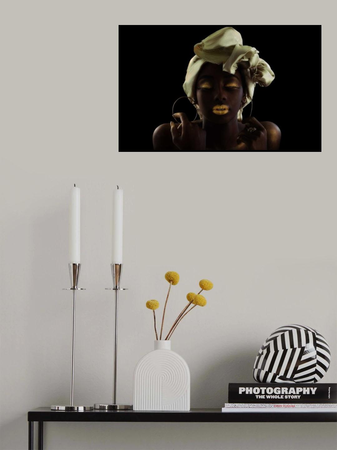 Gold on Black Poster och Canvastavla