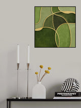 Calm Shapes Green Gold Poster och Canvastavla