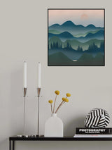 Mountain Range At Dusk Poster och Canvastavla