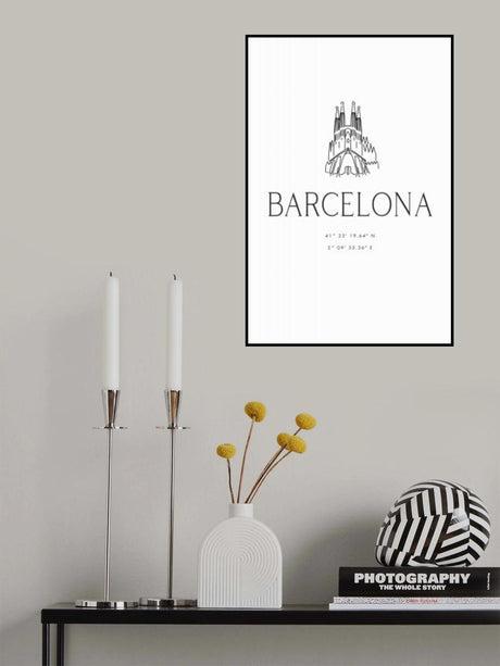 Barcelona city coordinates Poster och Canvastavla
