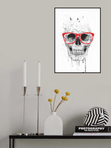Skull with red glasses Poster och Canvastavla