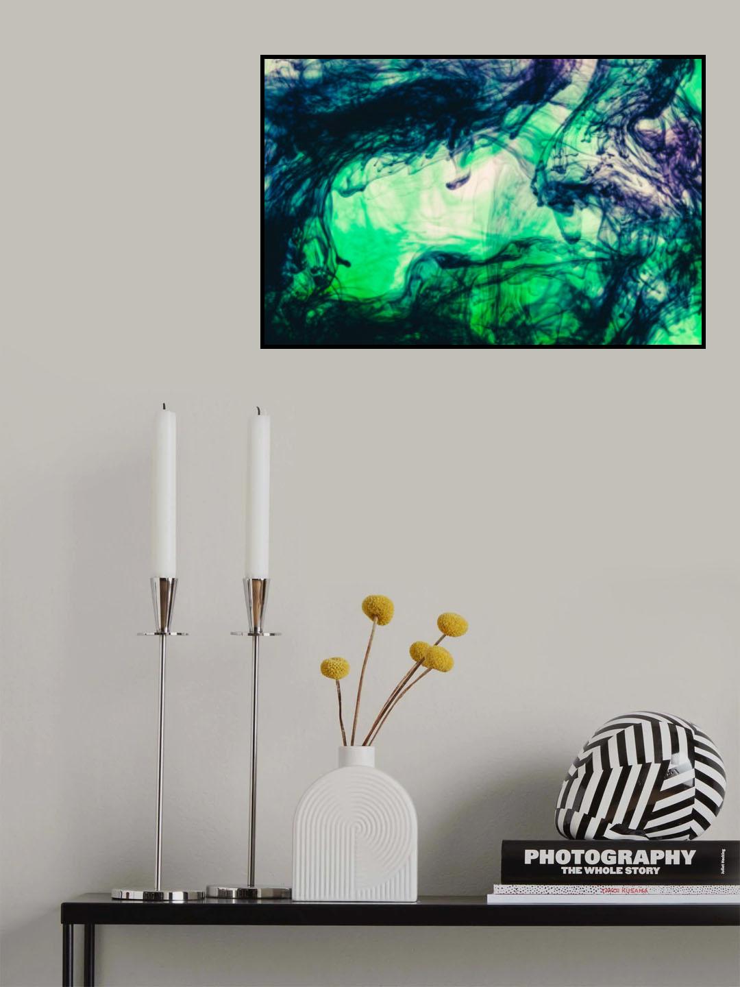 Acrylic colors and ink in water Poster och Canvastavla