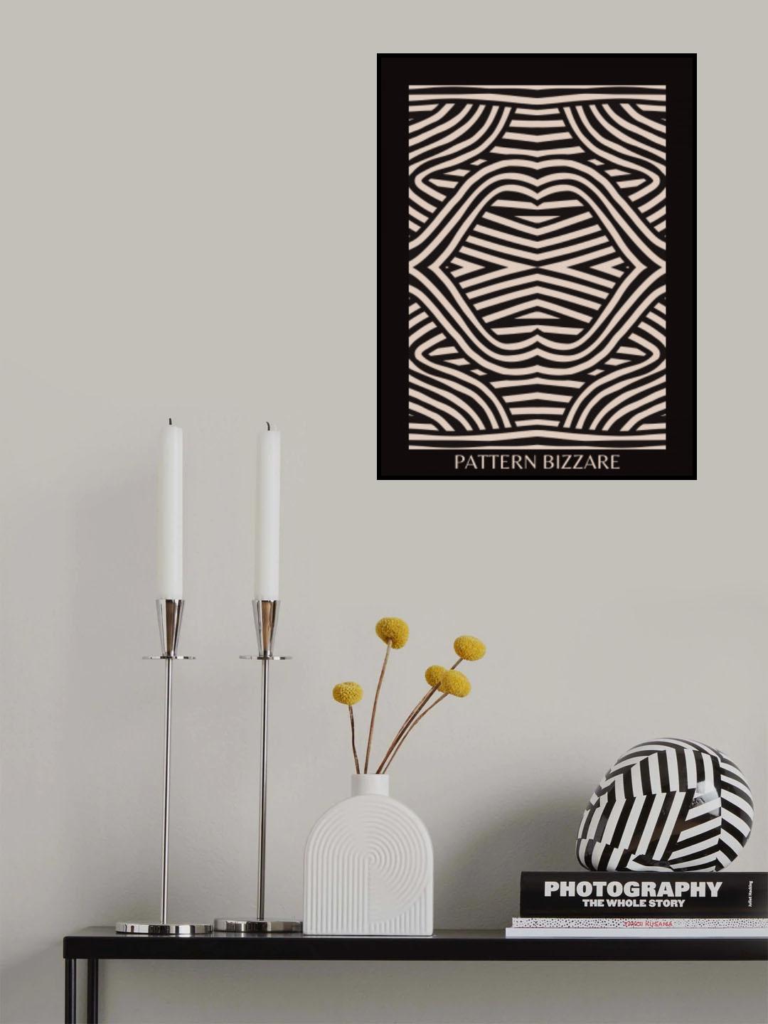 Black Pattern Bizarre Poster och Canvastavla
