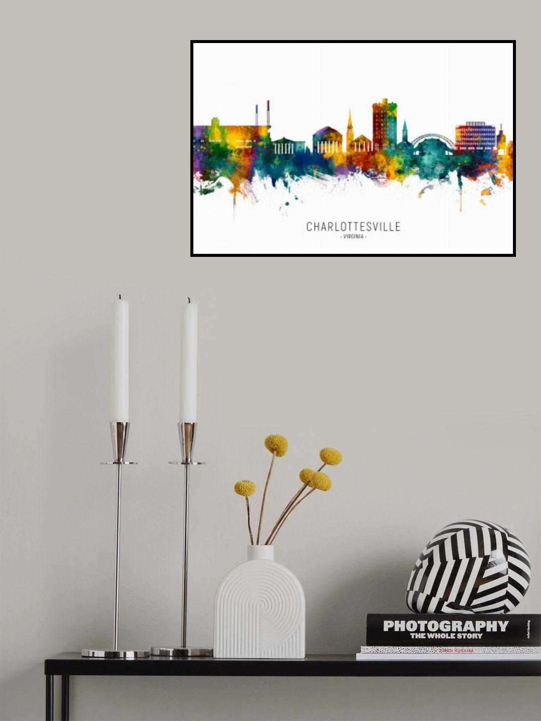 Charlottesville Virginia Skyline Poster och Canvastavla