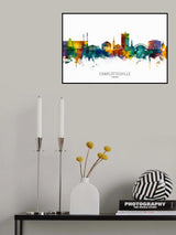 Charlottesville Virginia Skyline Poster och Canvastavla