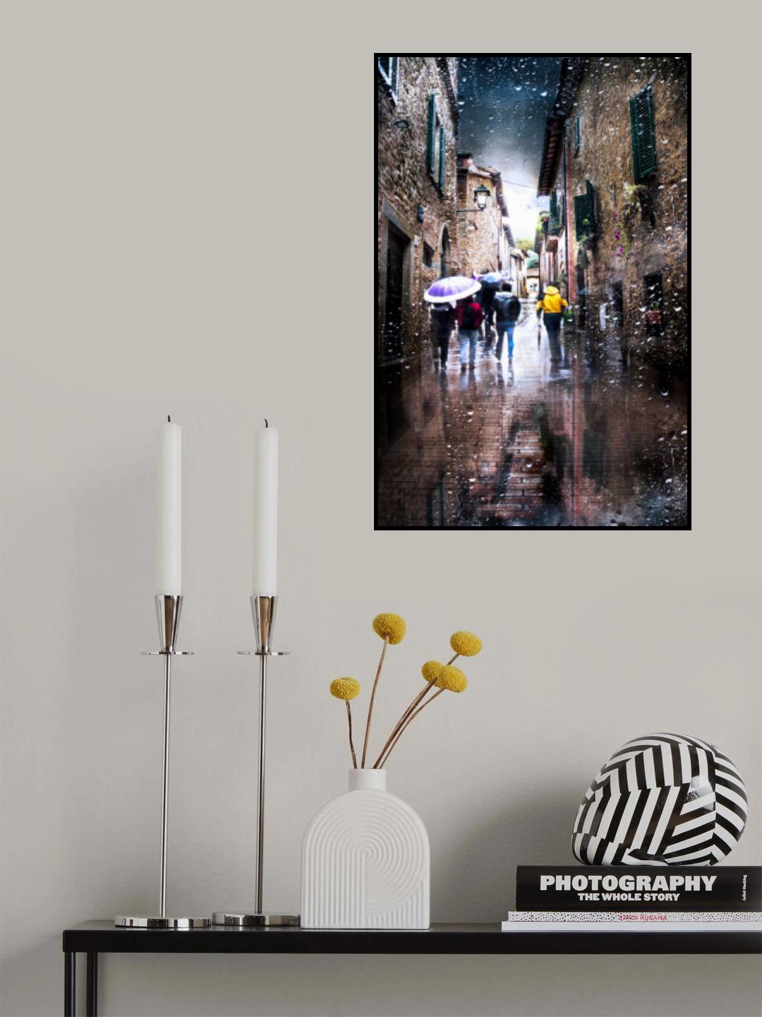 Rain in the alley-Paciano- Poster och Canvastavla