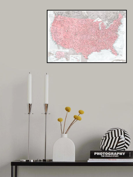 Highly detailed map of the United States, Gopi Poster och Canvastavla