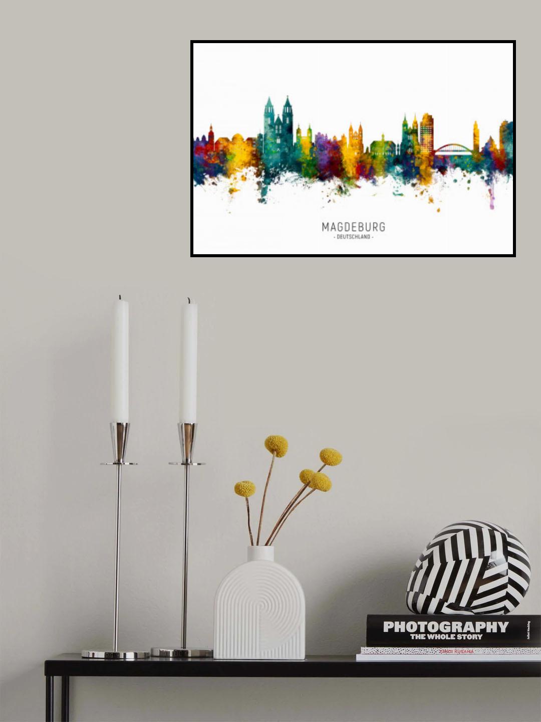 Magdeburg Germany Skyline Poster och Canvastavla