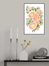 Savanna bouquet of coral ranunculus Poster och Canvastavla