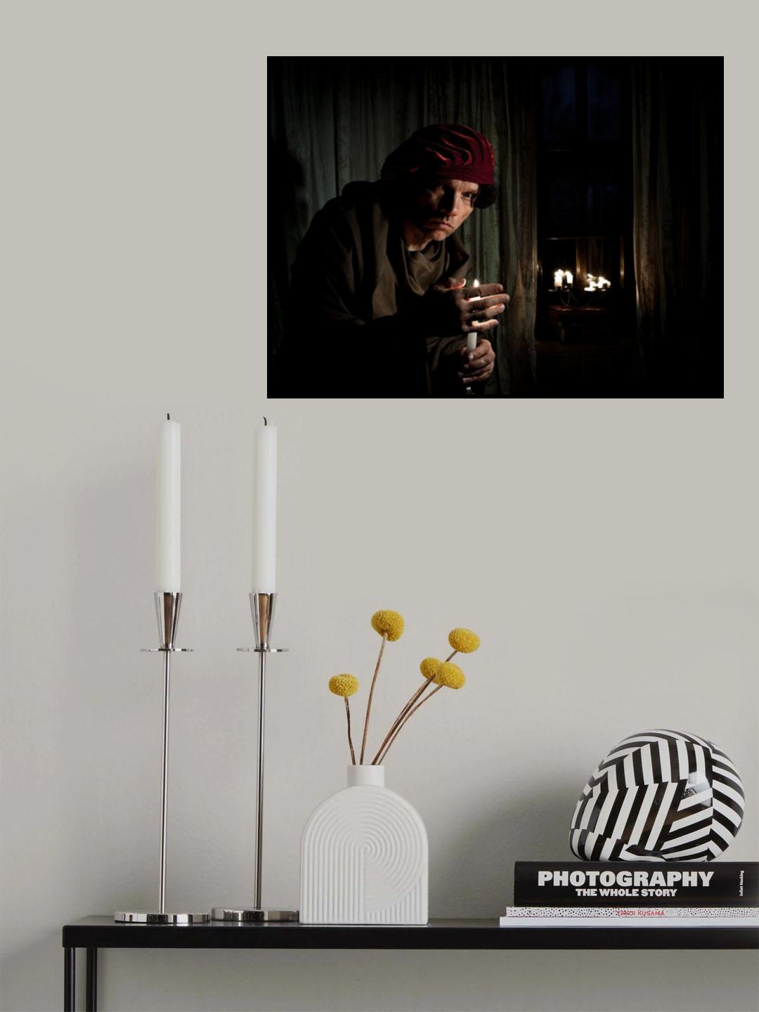 Portrait with a candle. Poster och Canvastavla