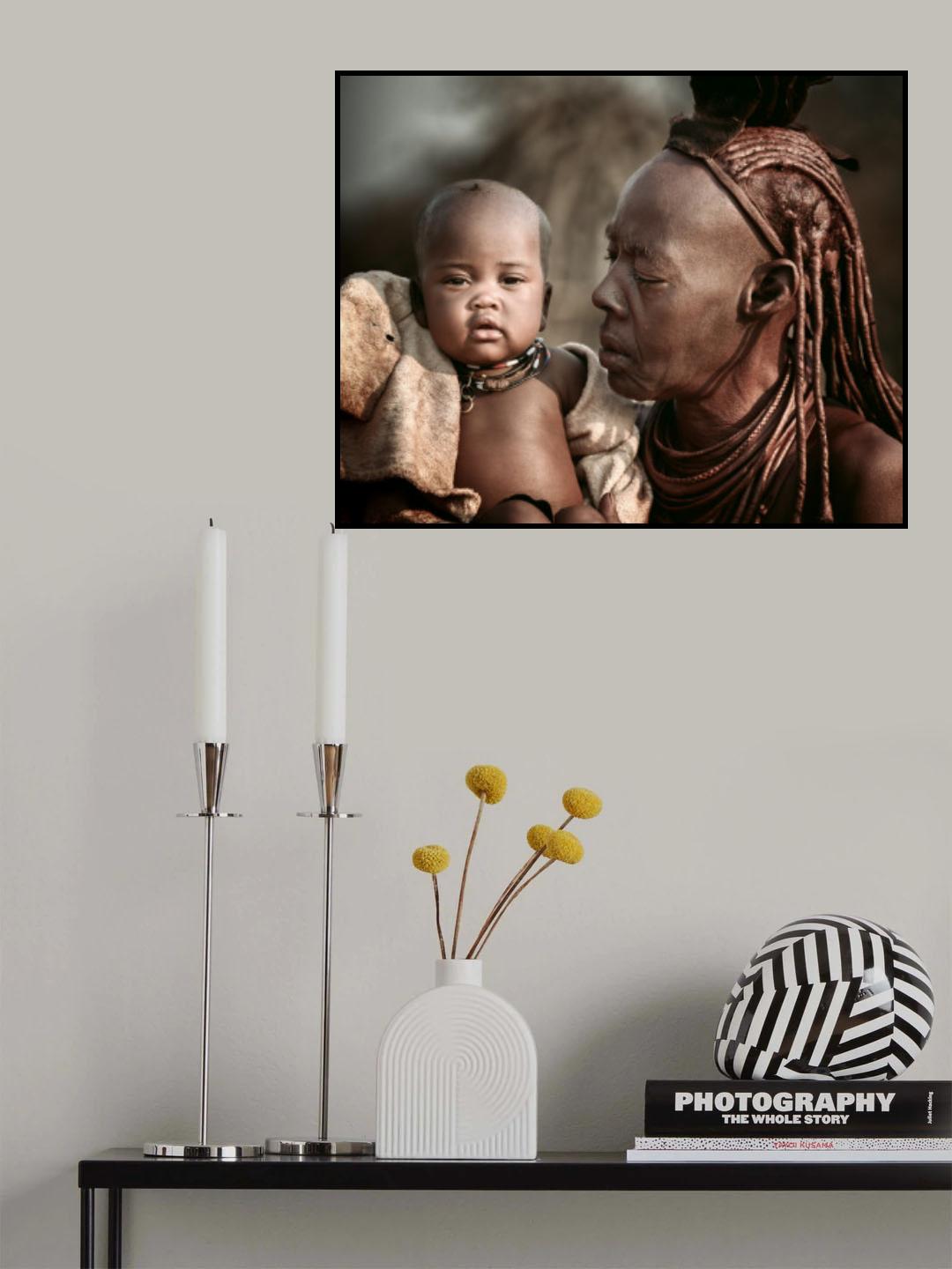 Ovahimba Baby and Grandmother Poster och Canvastavla