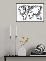 Gray strokes world map Poster och Canvastavla