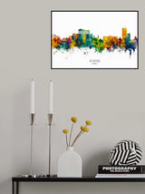 Athens Greece Skyline Poster och Canvastavla