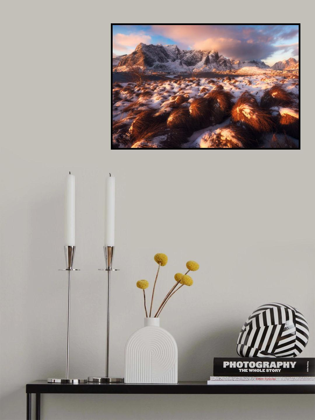 A Golden Winter Morning in Northern Norway Poster och Canvastavla
