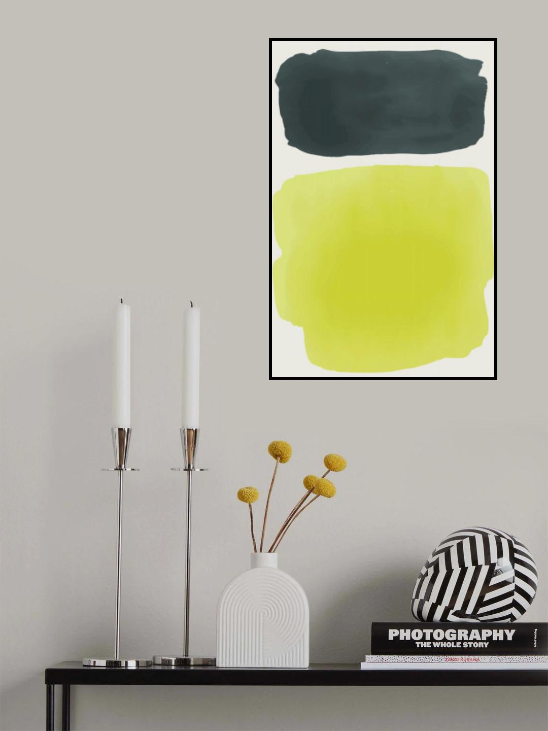Black and Yellow Watercolor #4 Poster och Canvastavla
