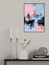 Pink and Grey Abstract 2 Poster och Canvastavla