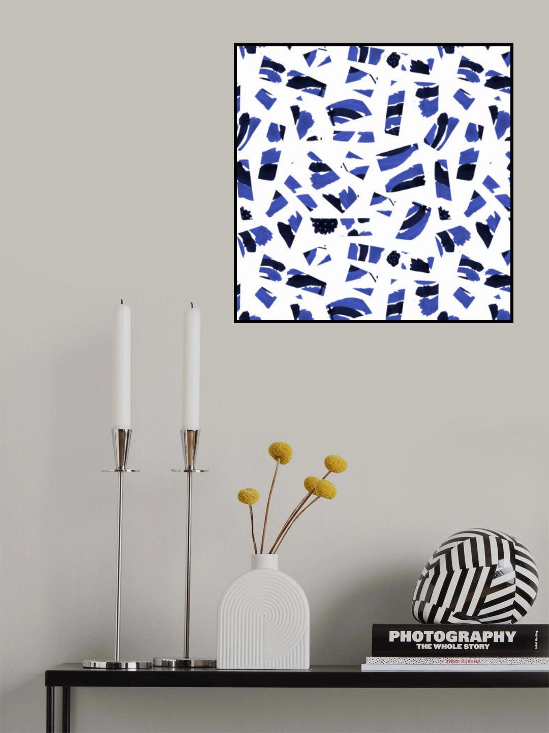 Abstract Cutouts Blue Black Poster och Canvastavla