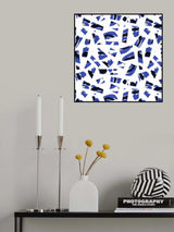 Abstract Cutouts Blue Black Poster och Canvastavla