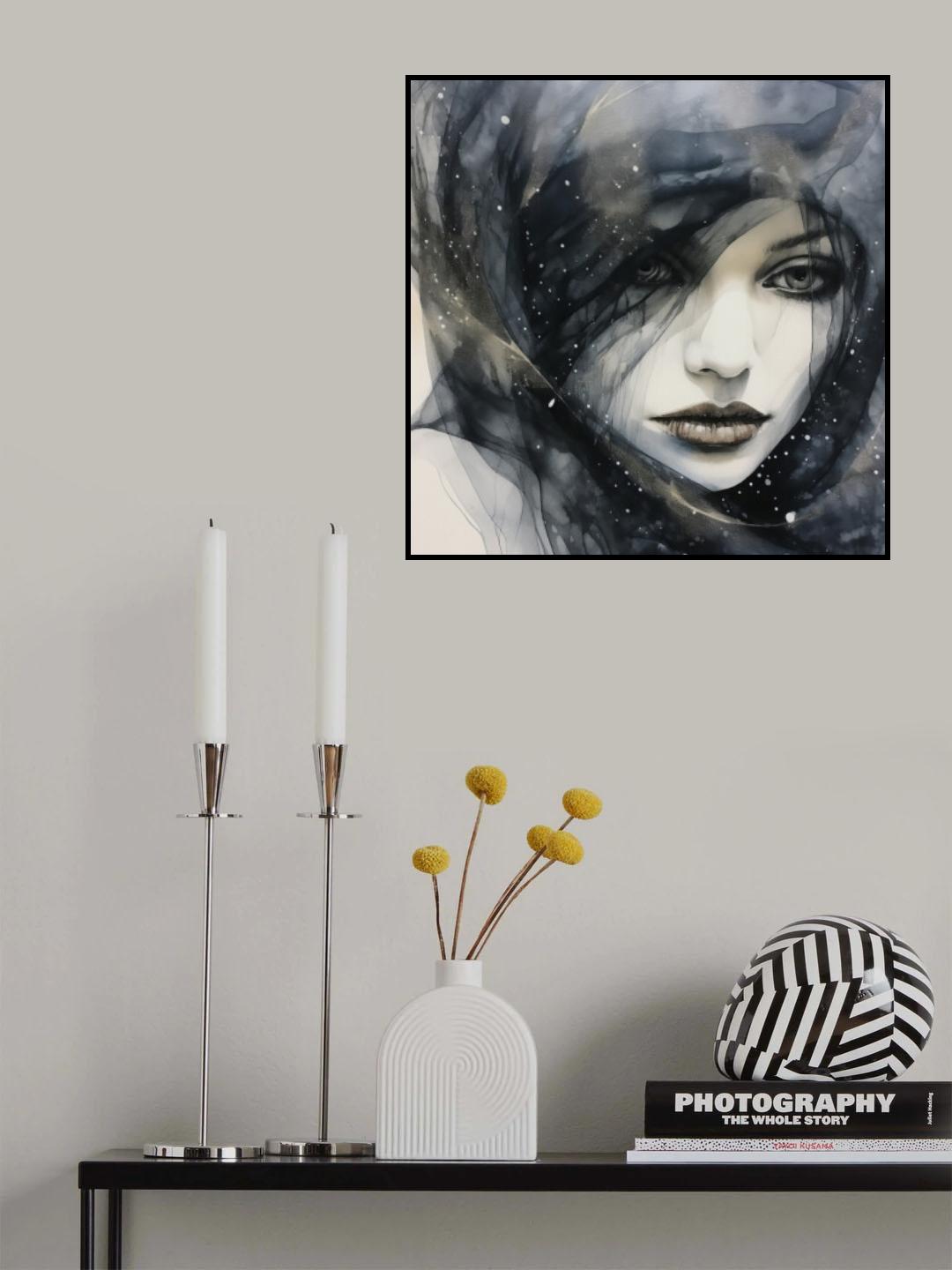 Black Ink Woman 1 Poster och Canvastavla