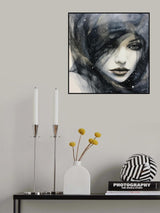 Black Ink Woman 1 Poster och Canvastavla