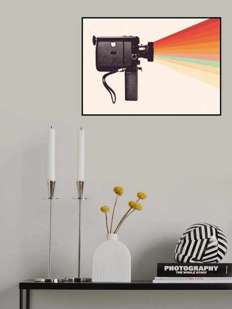 Movie Camera Rainbow Poster och Canvastavla