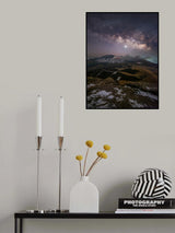 The Milky Way shining in the night sky of Aso Poster och Canvastavla