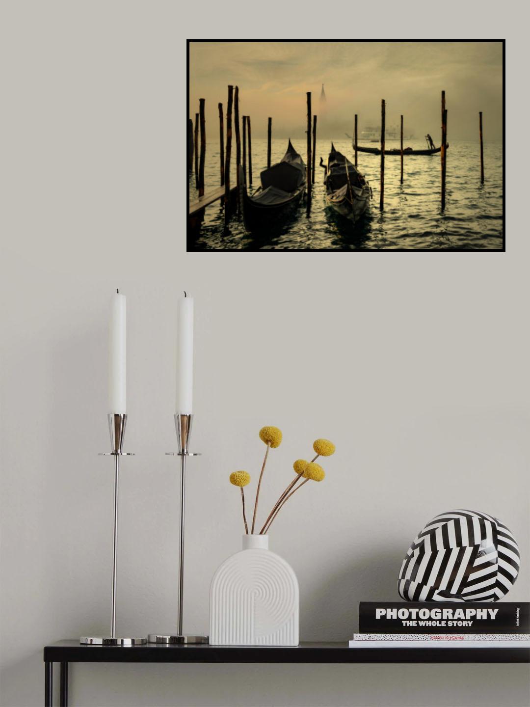 Gondola in the mist Poster och Canvastavla