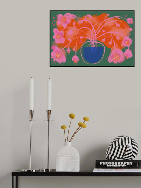 Pink Flower Bouquet Poster och Canvastavla