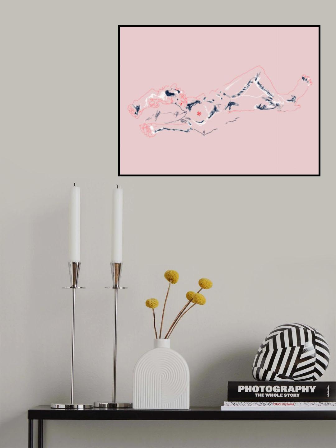 Girl Lying Down Poster och Canvastavla