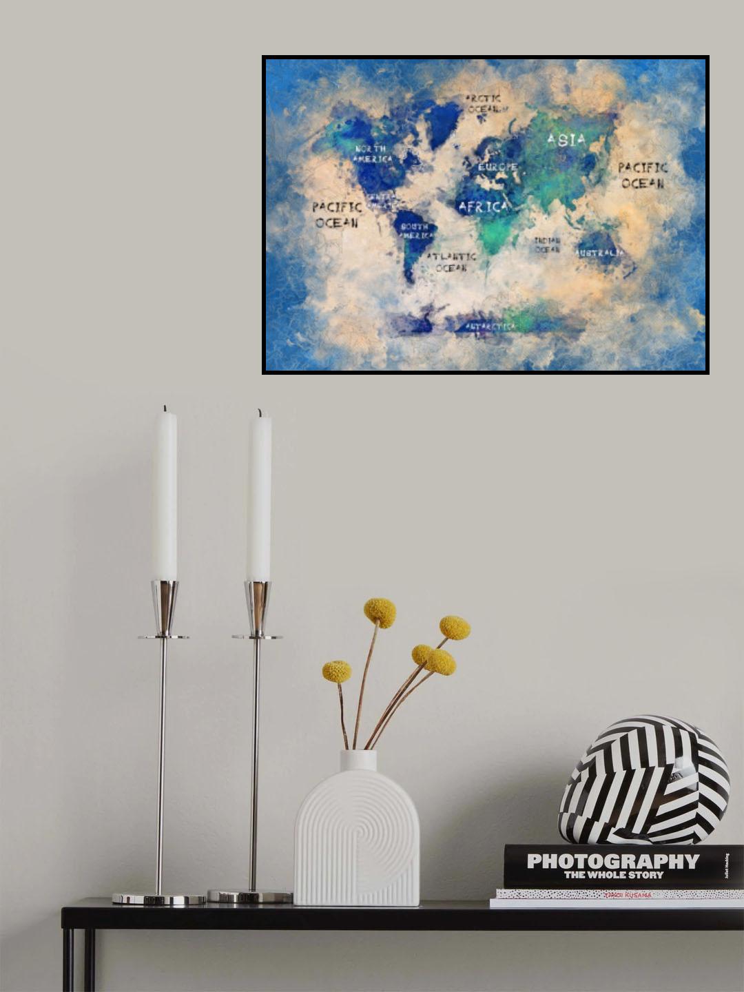 World map 38 Poster och Canvastavla