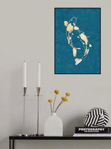 Gold Green Koi Fish Poster och Canvastavla