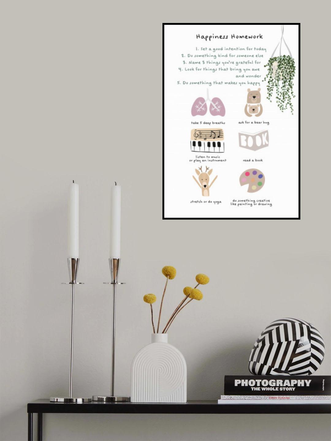 Children's Happiness Homework Feel Good Print Poster och Canvastavla