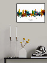 Ljubljana Slovenia Skyline Poster och Canvastavla