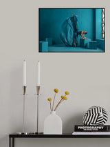 Ballerina on Bluish Background Poster och Canvastavla