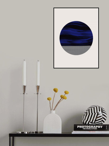 Blue Wavy Sphere Poster och Canvastavla