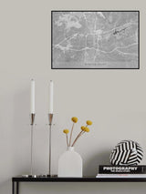 Map of Winston Salem (NC, USA) in gray vintage style Poster och Canvastavla