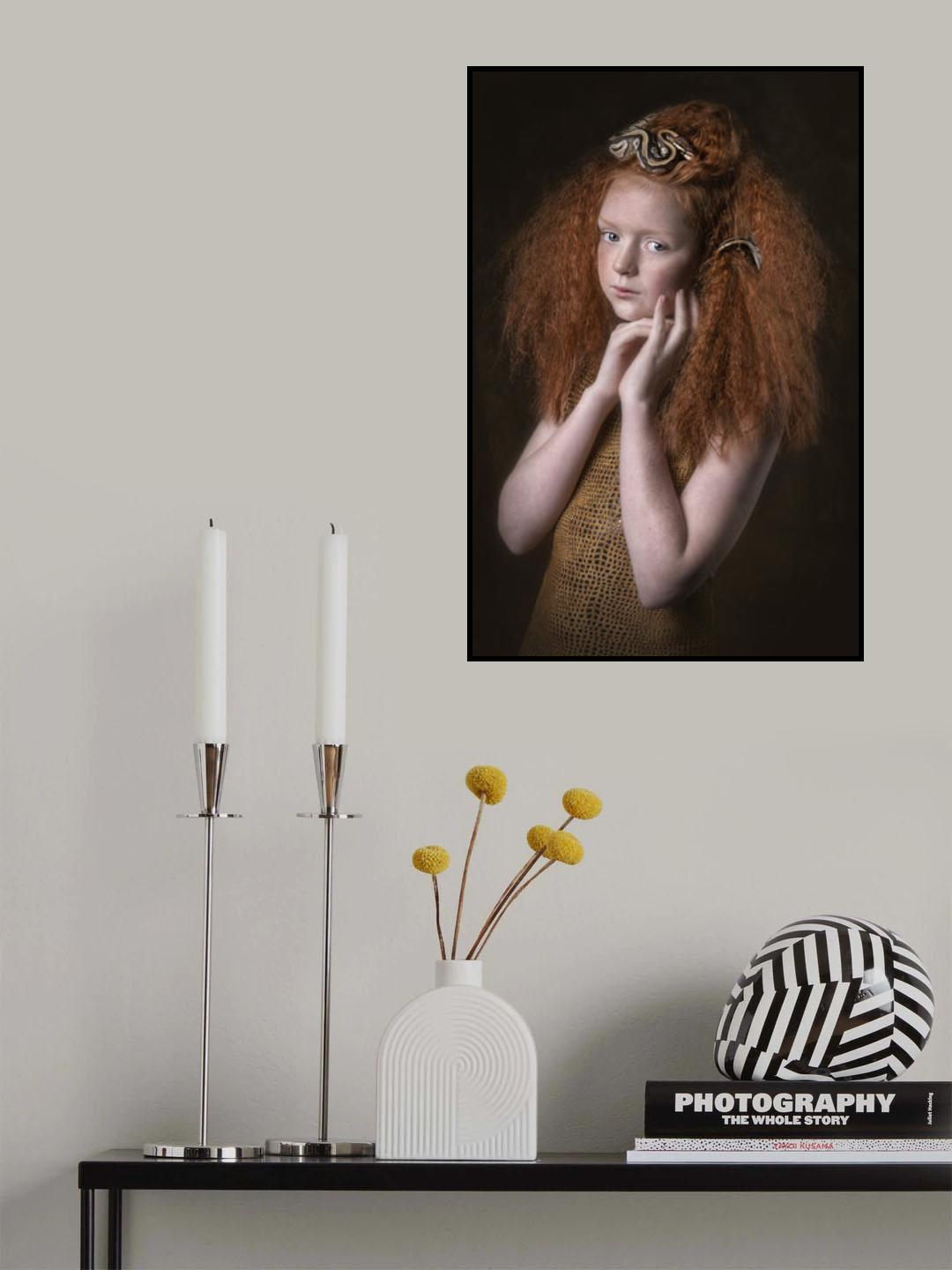 Nina and her friend the snake Poster och Canvastavla