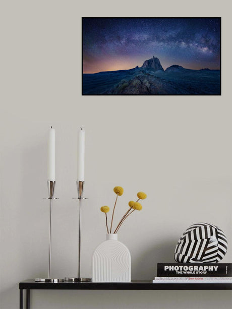 Ship Rock Under The Night Sky Poster och Canvastavla