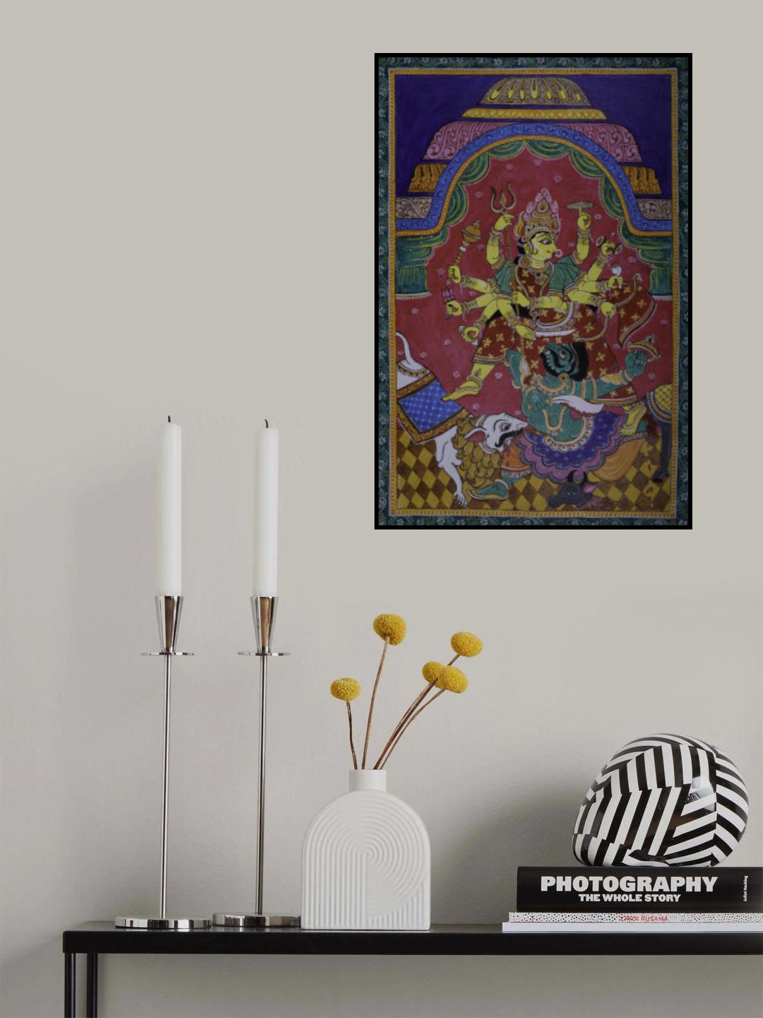 GODDESS DURGA PAINTING Poster och Canvastavla