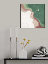Moon Lady Green Poster och Canvastavla