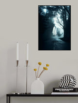 Ghost Halloween In The Dark Road Poster och Canvastavla