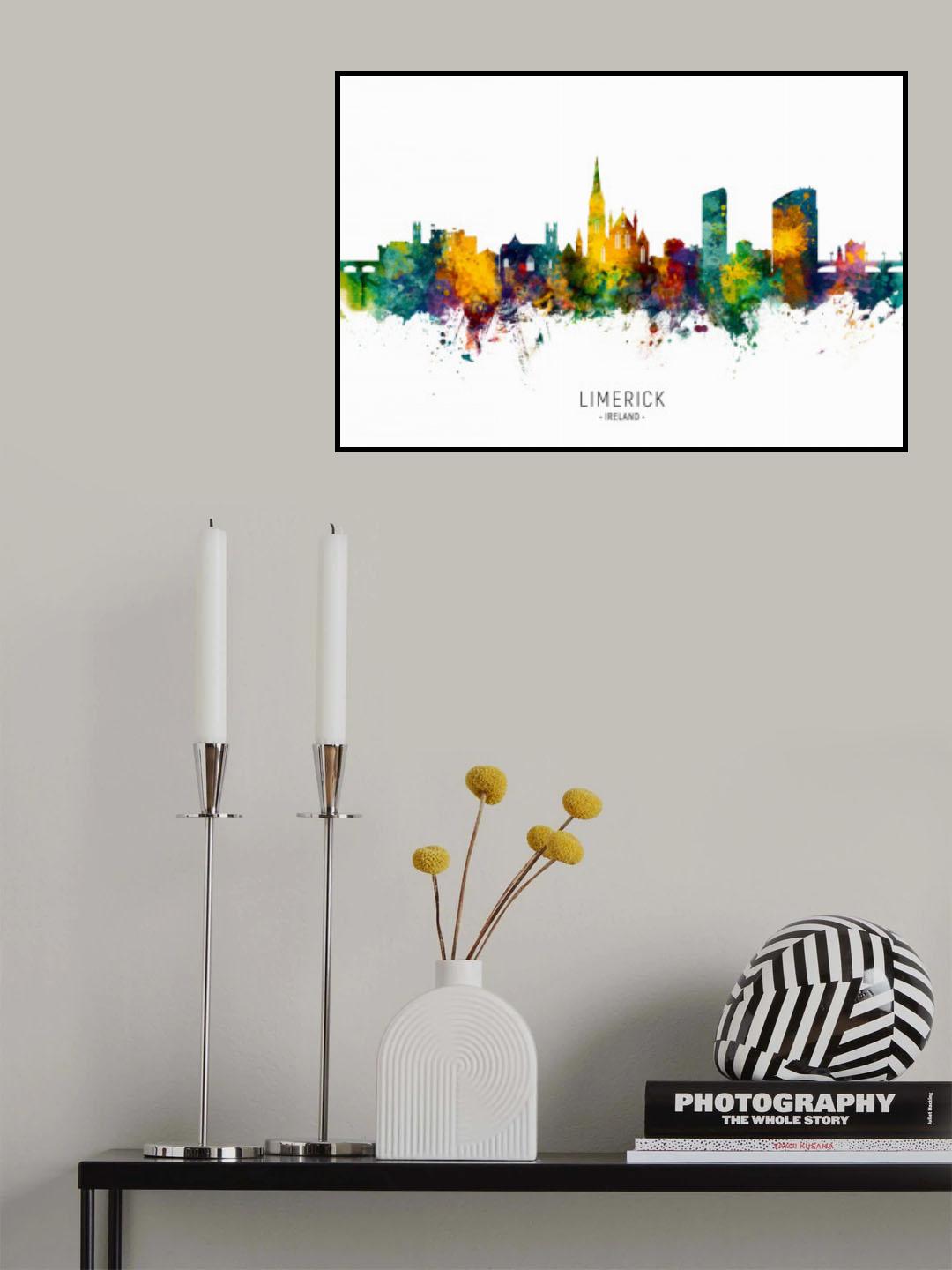 Limerick Ireland Skyline Poster och Canvastavla