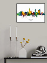 Limerick Ireland Skyline Poster och Canvastavla