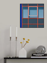 Graphic facade with a white window Poster och Canvastavla